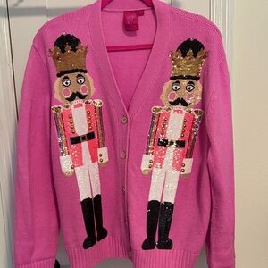 QOS Pink Nutcracker Cardigan